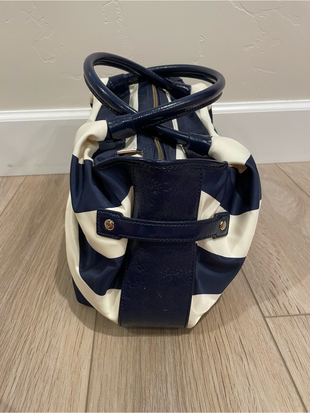 NWOT Kate Spade Navy and Cream Striped Women’s Nylon Tote Bag - Picture 4 of 12